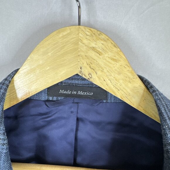 Lauren Ralph Lauren Men 50 Sport Coat Blue Plaid Slim Fit Wool Silk Linen Blazer - Picture 8 of 8